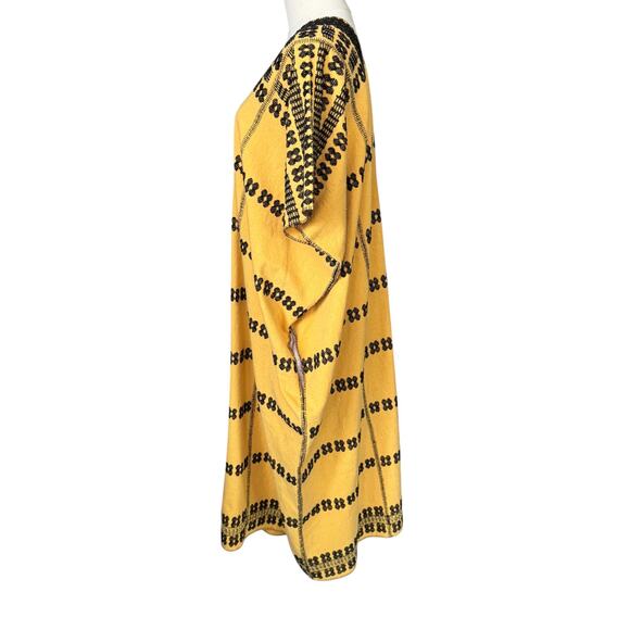 Pippa Holt Kaftan No.171 Three Panel Maxi Kaftan Yellow Black One Size - Picture 4 of 9